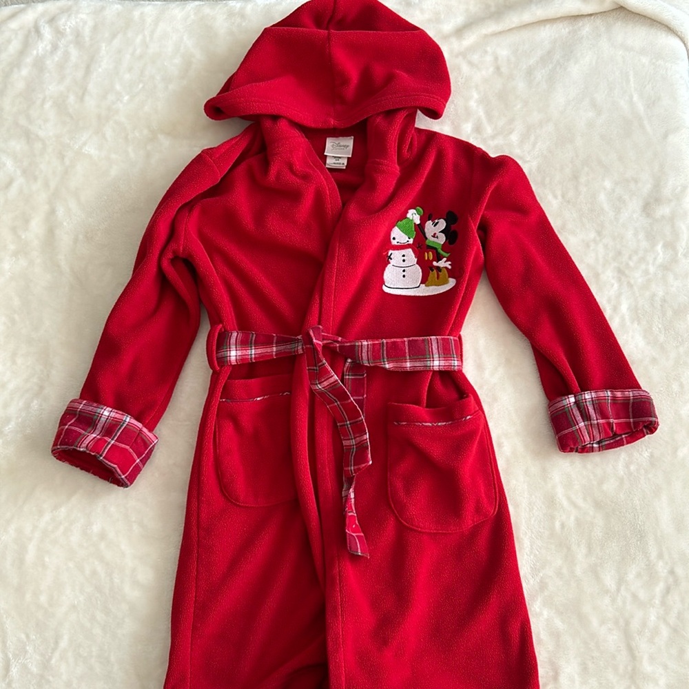 Disney Store Mickey Mouse Christmas Robe Size 5-6